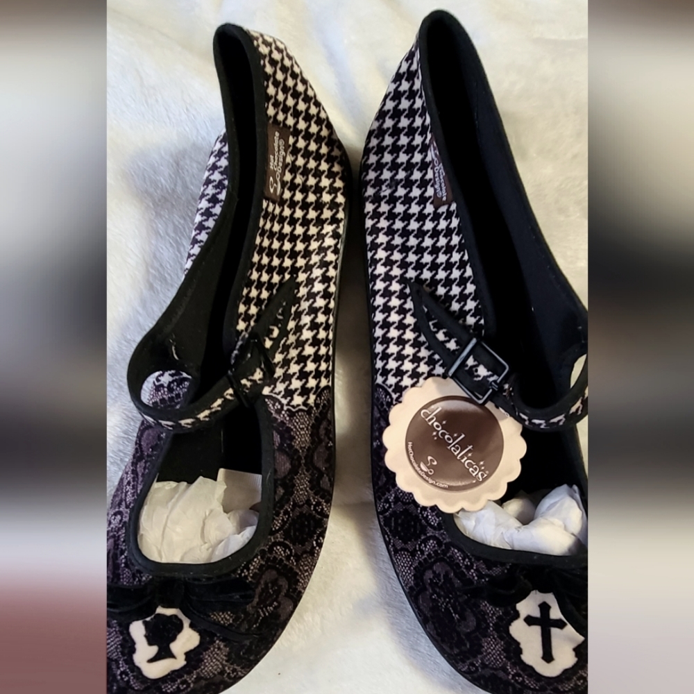 Hot Chocolate Chocolaticas B&W Cameo Mary Jane shoes